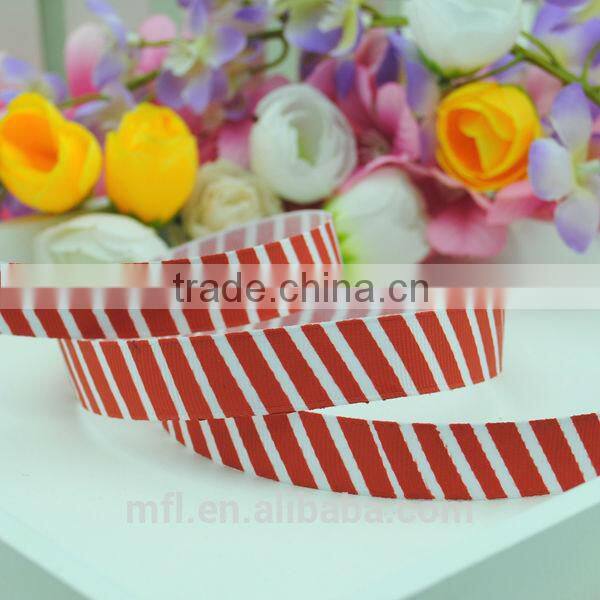 printed stripe multi color ribbon for hat decoration