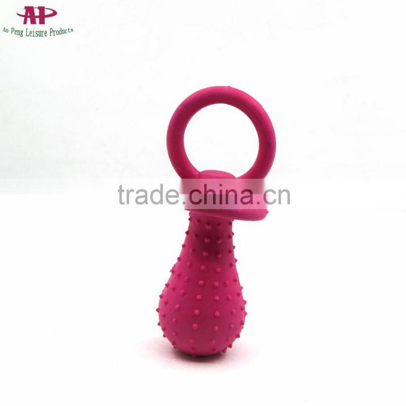 Pet Toy with Bell Insert Lovely Nipple Shaped Dog Rubber Chew Training Toys
