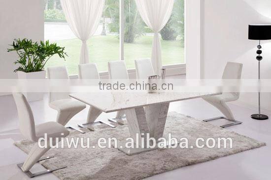 Modern home furniture 6 seat rectangle marble top dining table designs
