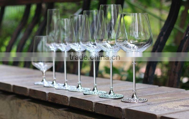 2015 new design lead free clear crystal 200ml drinking wine glasses