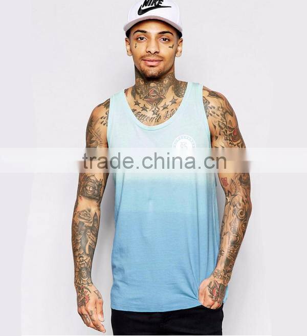 Daijun OEM sky blue cotton bodybuilding high quality fitness tank tops