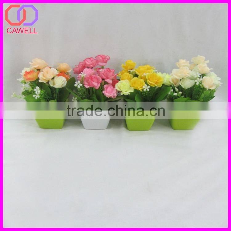 mini artificial plastic flower pot plant