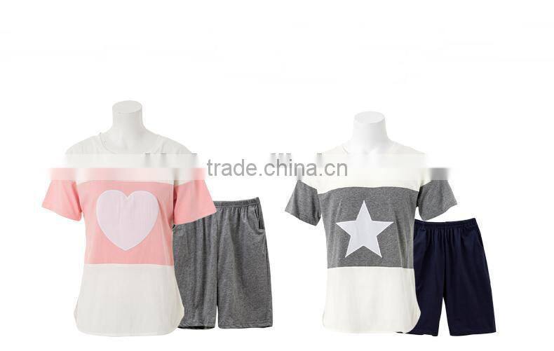 Pure cotton five-pointed star couple pajamas