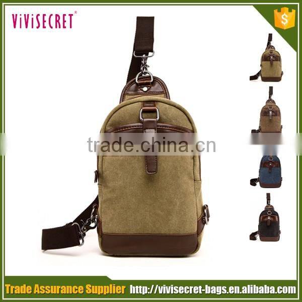 Vivisecret fashion style men top quality canvas shoulder bag