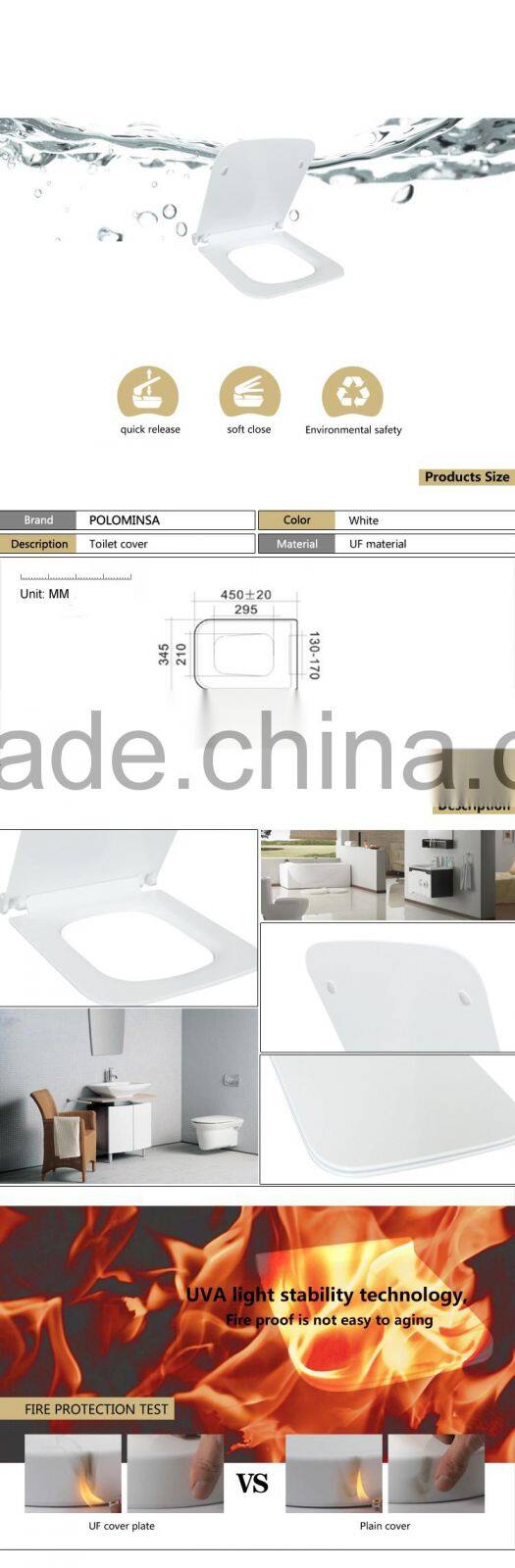 Square Self Closing European toilet seat with best quality