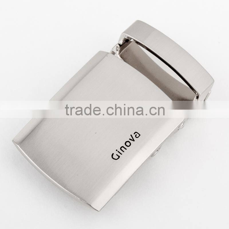 Company logo plain flat metal belt buckle backs easy release