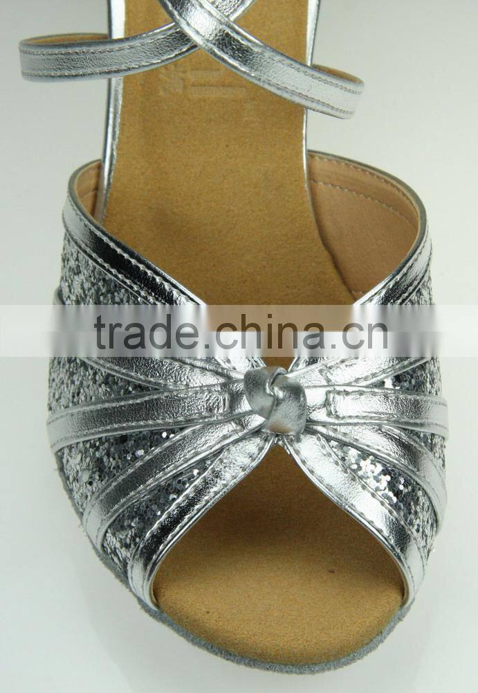 Sequin Ladies Shoes , Women Wide Ballroom Dance Shoes