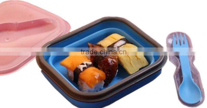 Collapsible Lunch Box Square Silicone Food Container