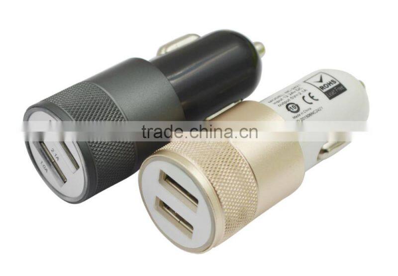 Promotional Emergency dual usb car charger, high performance12v car battery charger