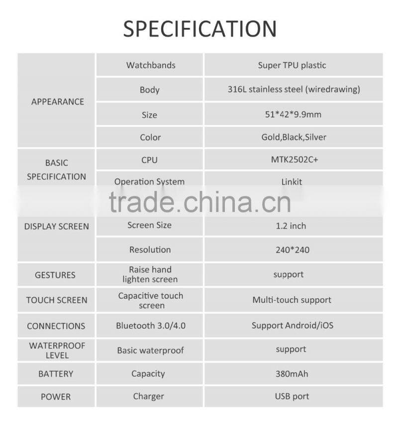 NO.1 G5 Smart Watch MTK2502 Heart Rate Monitor Fitness Tracker Call SMS Reminder Remote Camera for Android iOS