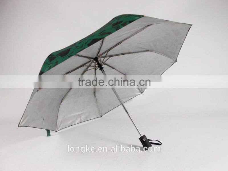 3 section auto open and close camouflage umbrella