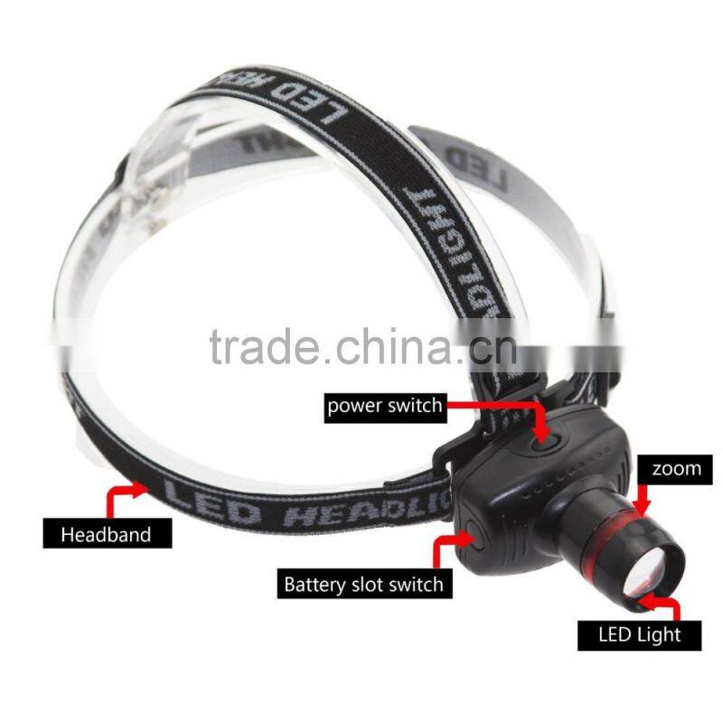 3W Focus Zoom LED Headlamp 3 Mode Energy Saving Outdoor Sports Camping Fishing Head Lamp Flashlights