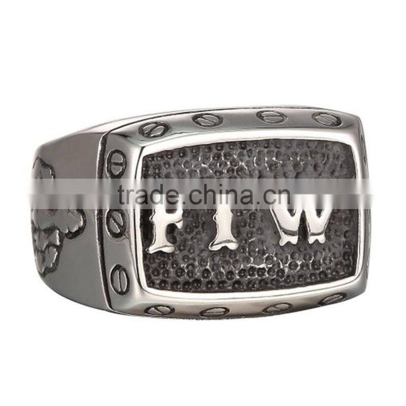 Jingli Jewelry factory Gothic Skull Hand Claw Poker Playing Card Rings, Ace of Spades Skull Rings (HS-081)