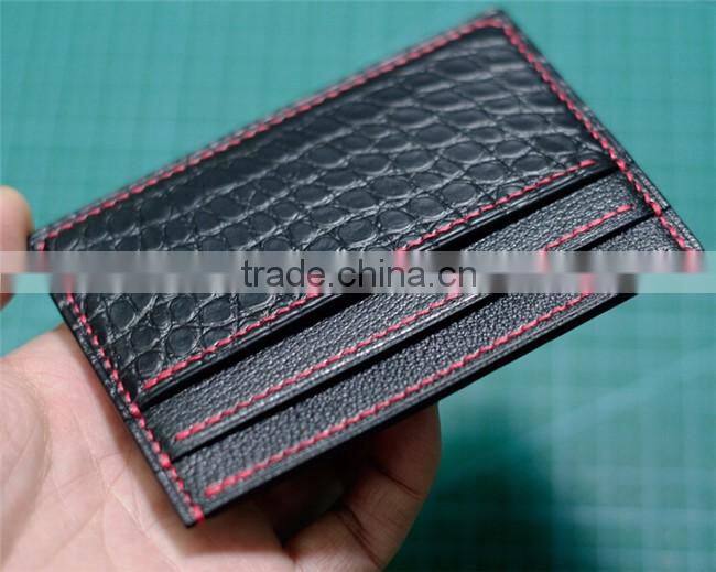 Top quality simple design genuine crocodile leather business card holder