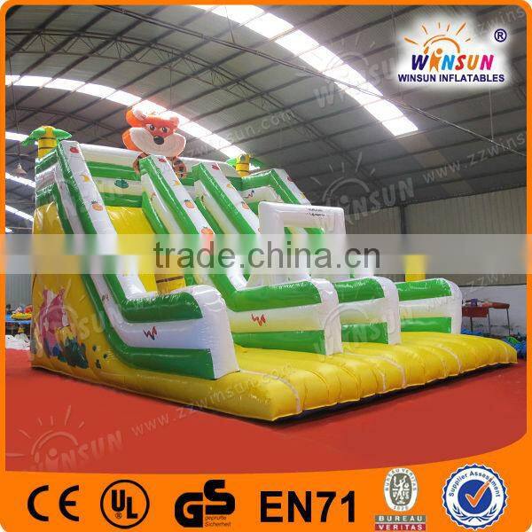 Hot!! rainforest theme WSS-022 inflatable fox slide game