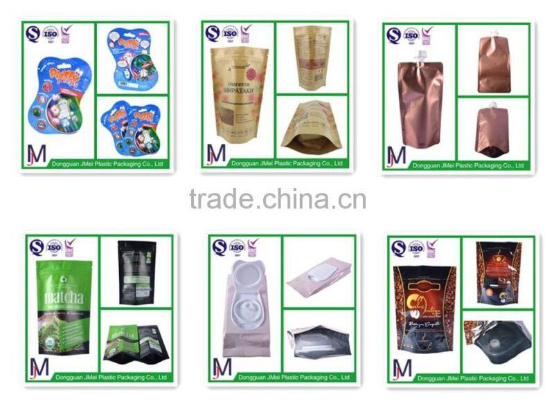 New premium food grade packaging stand up bag with spout , stand up pouch with spout filling machine