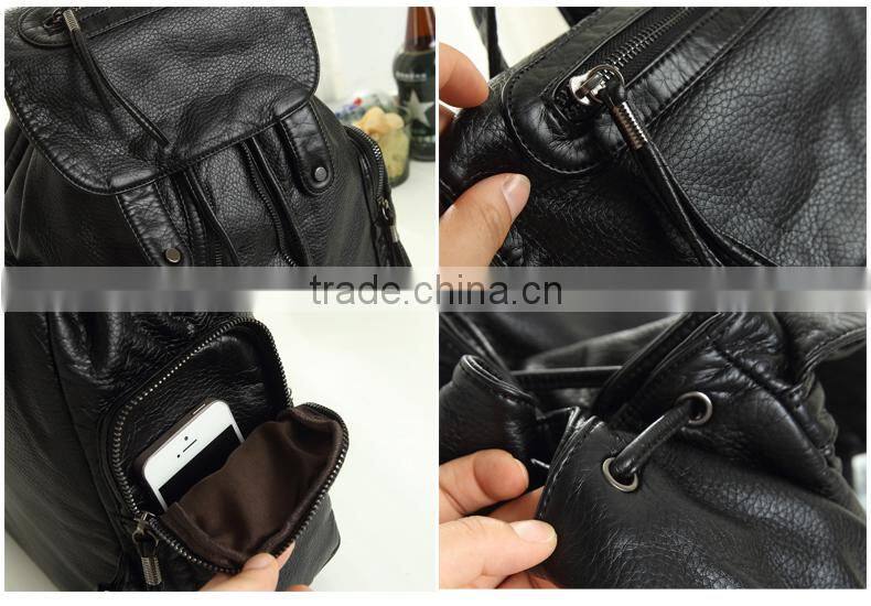 2016 New design custom washing bag women backpacks leather for sale