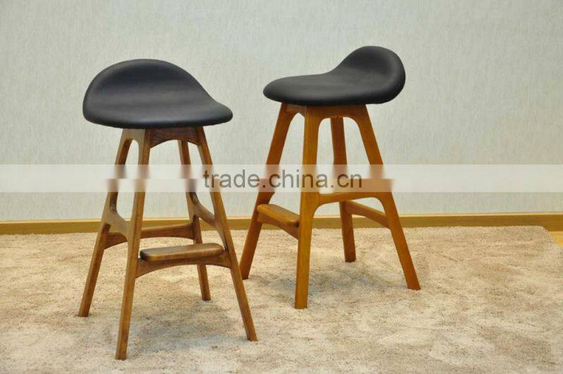 2016 wholesale furniture modern wooden erik erik buch solid wood bar stool high chair leather seat