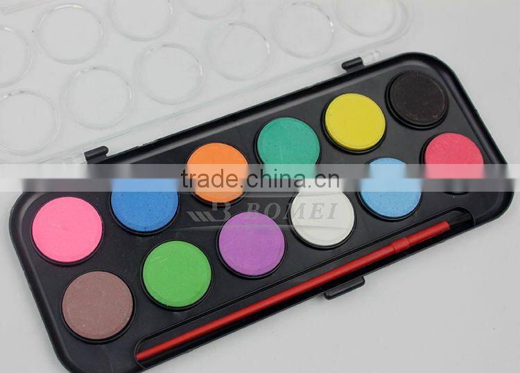 12c dry watercolor paint set for kids paint