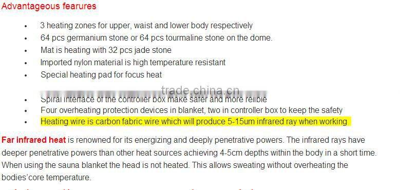 Popular 3 heating zones sleeping bag for slimming and body shaping