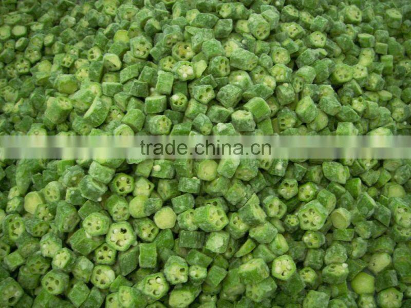 Frozen okra cut