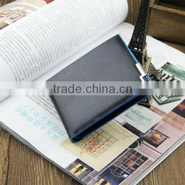 High Quality Brand Blue Edge Best Men's PU Leather Wallet Purse Credit Card Holder Bifold Wallet