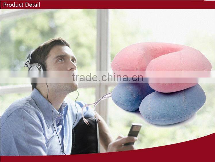wholesale anti mite memory foam built-in speaker u shape pillow