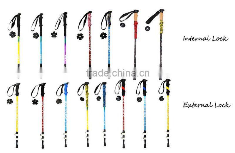 Lightweight Hiking Alpenstock,OEM Walking Stick For Safety,EVA Handle Trekking Pole