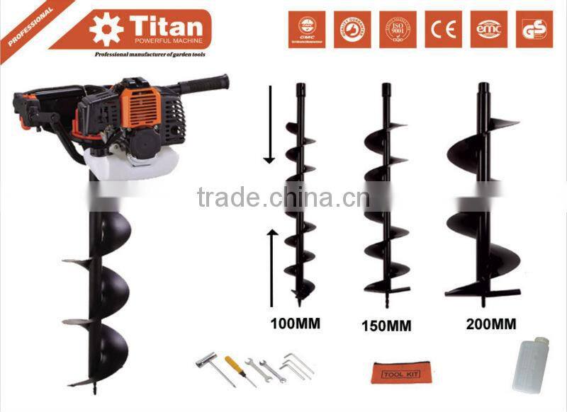 52cc petrol earth auger with 3 erill bits + extension