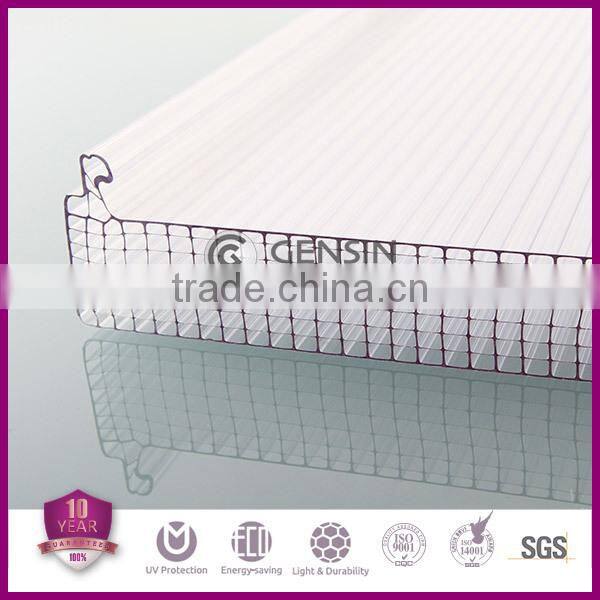 Gensin U-LOCK Polycarbonate sheet with Clips 16mm-30mm Plastics Roofing