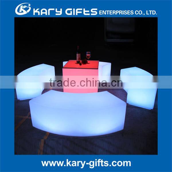 LED Plastic Garden Table And Chairs Outdoor Garden Tables