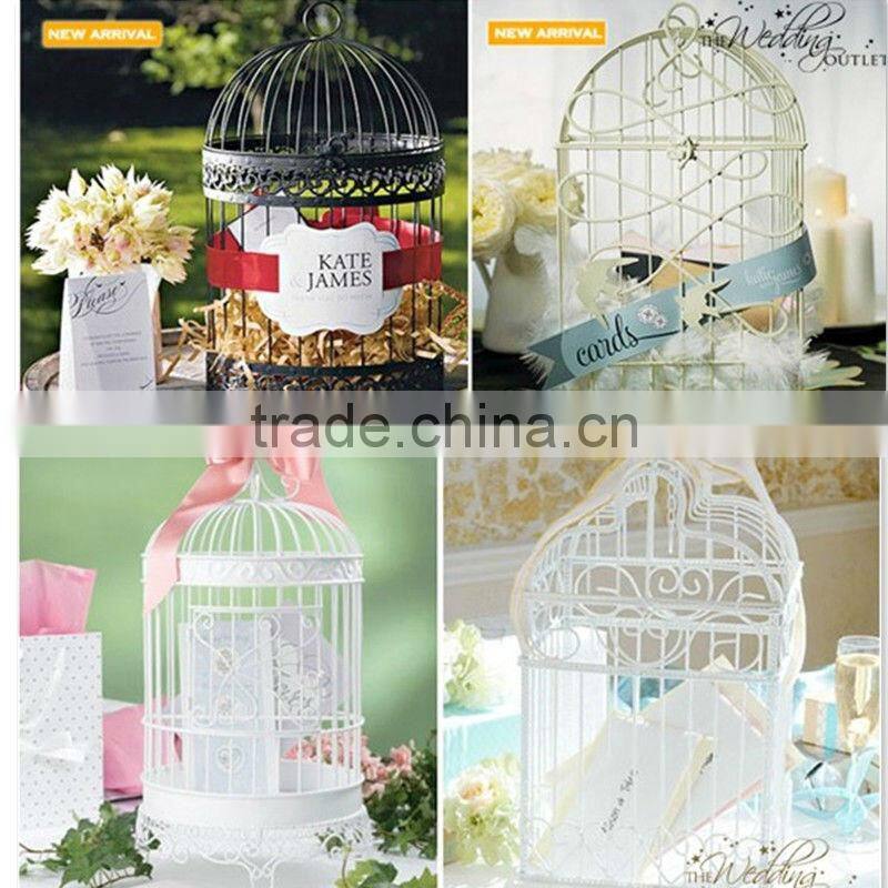 shabby chic white iron bird cage wholesale decoration wedding