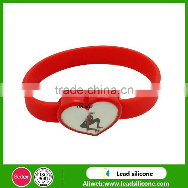 High Quality Cheap Debossed Silicone Wristbands/ Custom Silicone Heart Watch bracelets