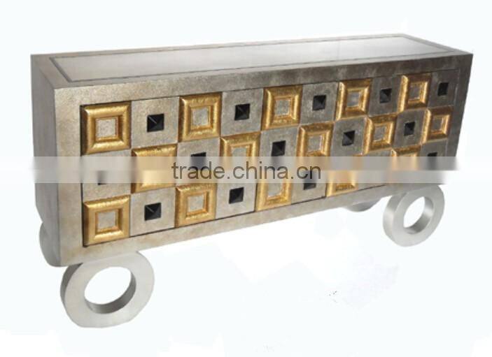 Elegant Gold Silver Color Side Cabinet ,furniture hobby lobby Cardboard