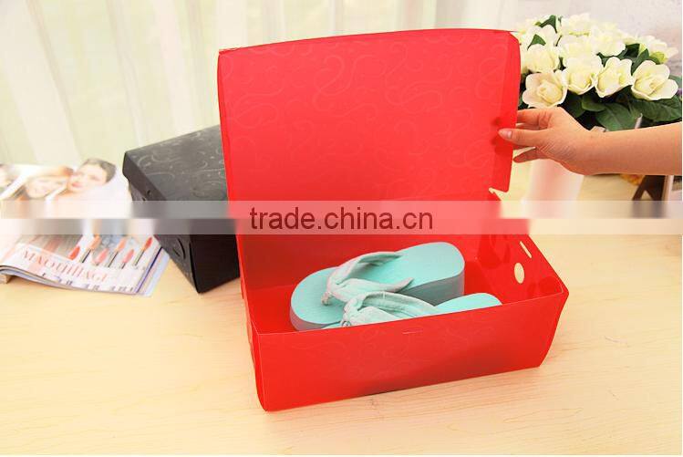 Q1126 wholesale colorful plastic shoes storage box