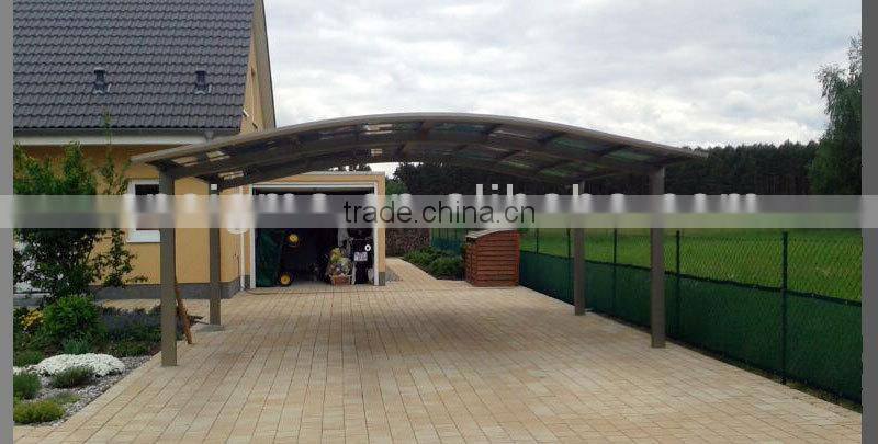 Polycarbonate covering carport canopy with aluminum frame