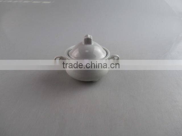 Cheap stocked white ceramic jar set, sugar pot