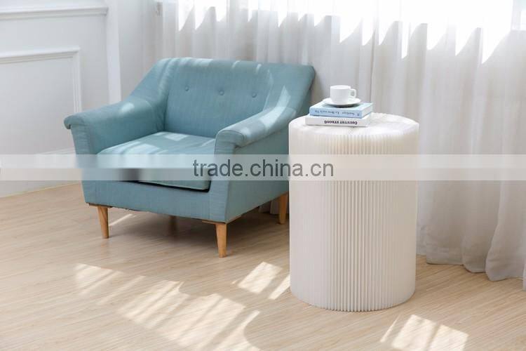 portable flexible paper stool expanding paper chair with felt pad waterproof white
