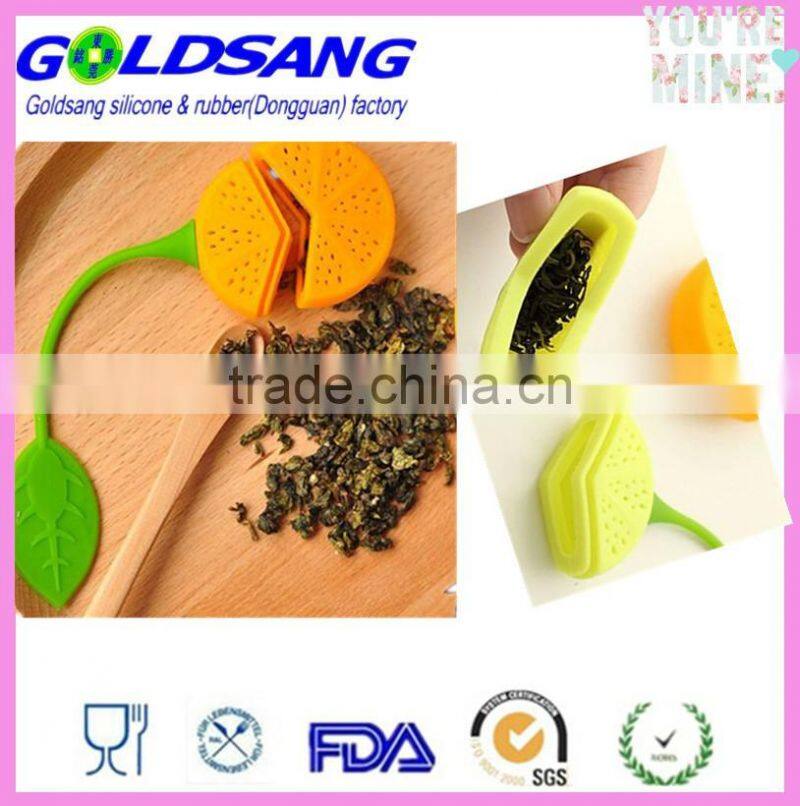 Green Silicone Lemon Design Tea Filter Strainer /tea bag holder