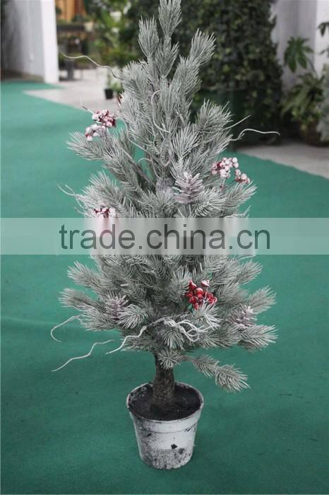 White snow fake christmas tree artificial Christmas tree in pot