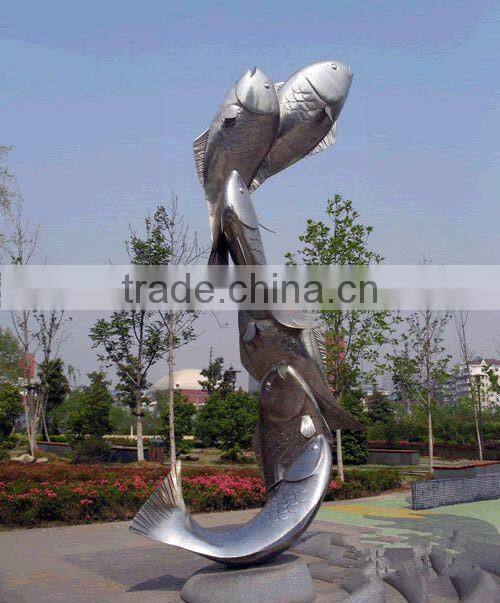 Outdoor Large Stainless Steel Fish Sculpture