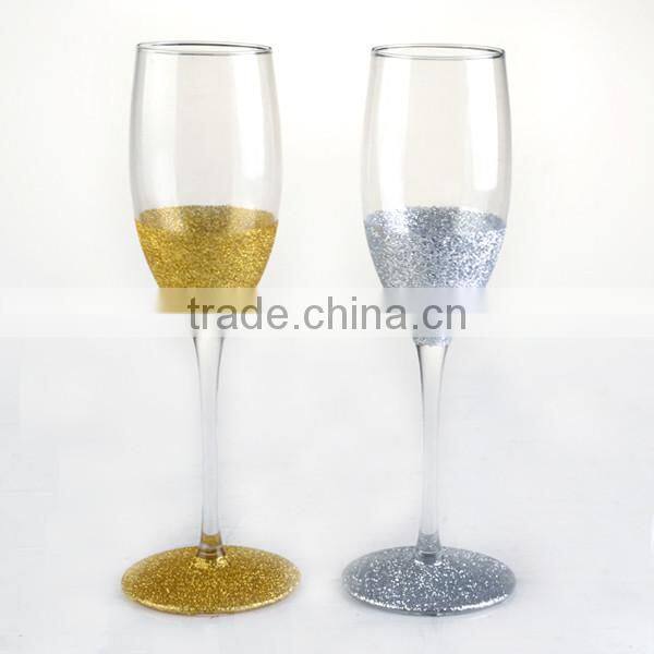 Hot Sale Red Wine Glass with silver or gold deco