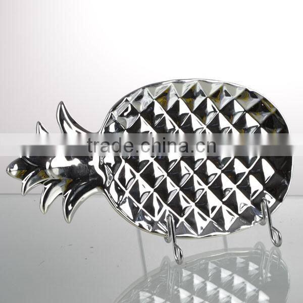 set of 3 electroplate jack fruit plate