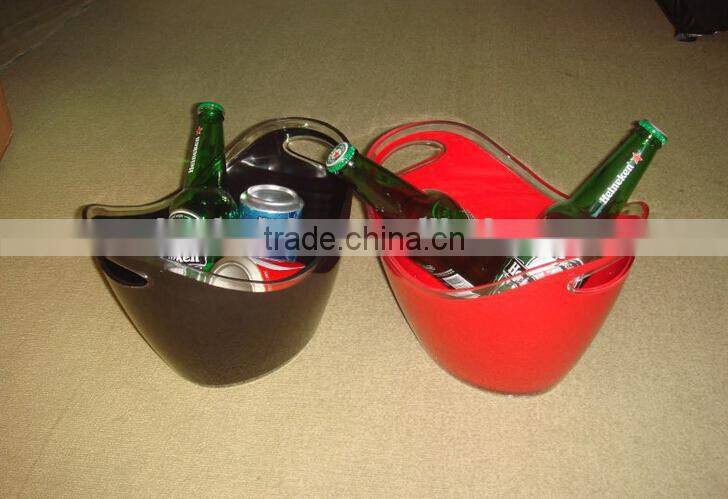 Promotion Cheap Plastic Double Handle Ice Bucket for Beer/cooler bucket for wine