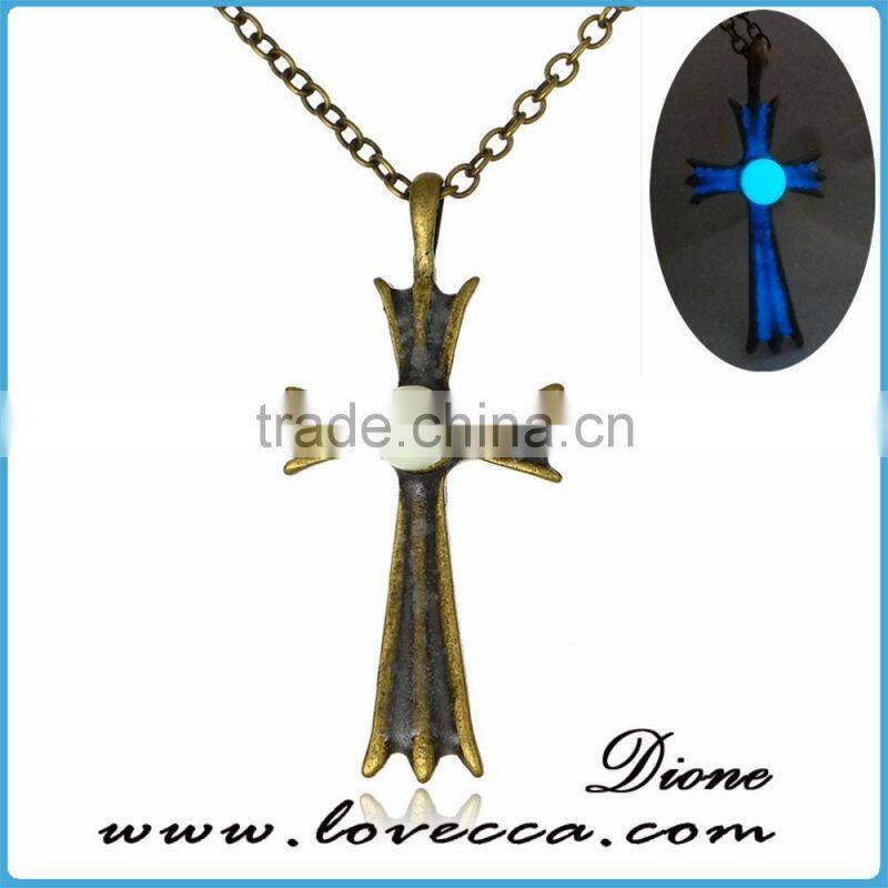 Nice night multiple pendants Glowing Jewelry crucifix necklace
