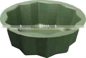 green plastic floral container