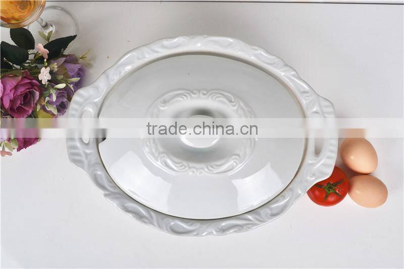 13.5" oval microwave ceramic comal