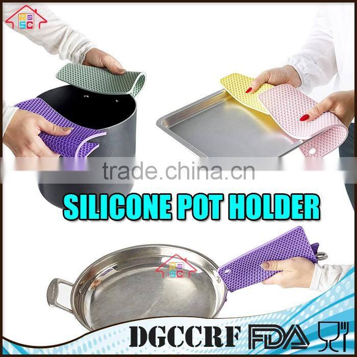 Food grade square honeycomb shaped silicone pot holder