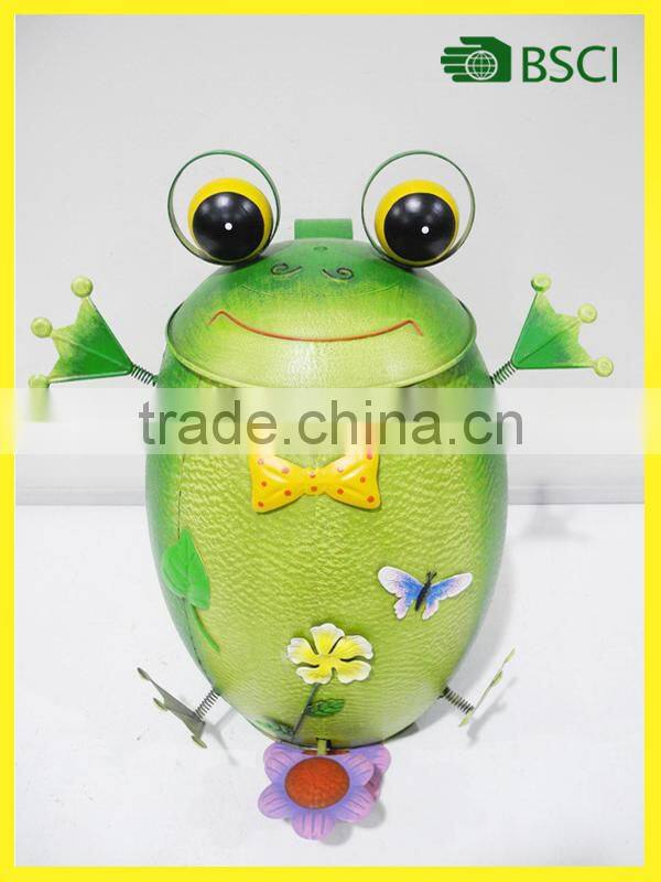 spring tin frog metal dustbin