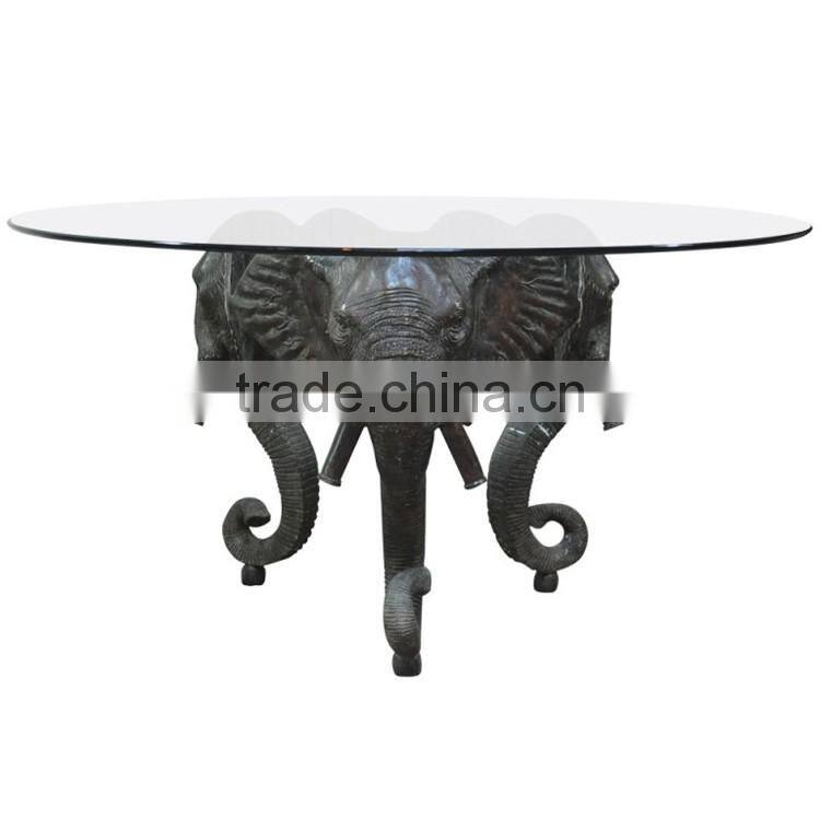 Home decoration art metal craft elephant head bronze table